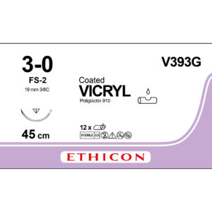Ethicon Sutur, Vicryl, 3-0, FS-2, 45 cm, V393G