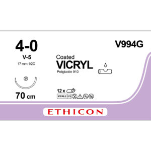Ethicon Sutur, Vicryl, 4-0, V-5, 70 cm, V994G
