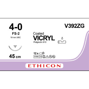Ethicon Sutur, Vicryl, 4-0, FS-2, 45 cm, V392ZG