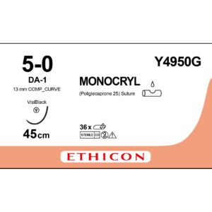 Ethicon Sutur, Monocryl, Visiblack5-0, DA-1, 45 cm, Y4950G
