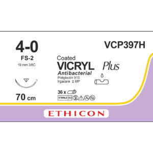 Ethicon Sutur, Vicryl Plus, 4-0, FS-2, 70 cm, VCP397H