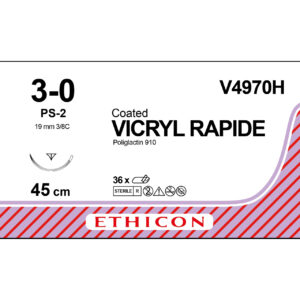 Ethicon Sutur, Vicryl Rapide, 3-0, PS-2, 45 cm, V4970H