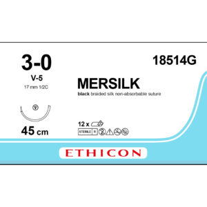 Ethicon Sutur, Mersilk, 3-0, V-5, 45 cm, 18514G