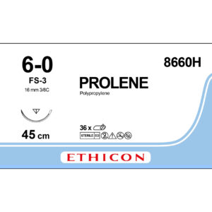 Ethicon Sutur, Prolene, 6-0, FA-3, 45 cm, 8660H
