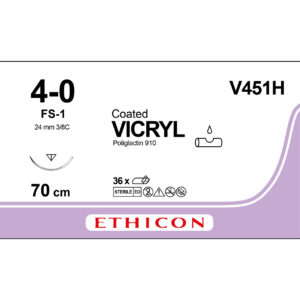 Ethicon Sutur, Vicryl, 4-0, FS-1, 70 cm, V451H