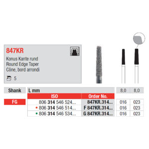 Diamant Edenta 847KR/016 FG, 5 st
