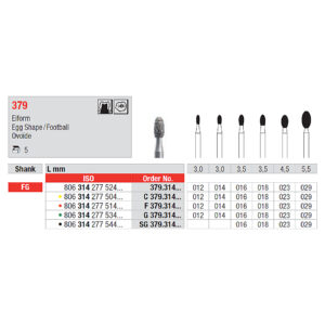 Diamant Edenta F379/029, FG, Röd, 5st