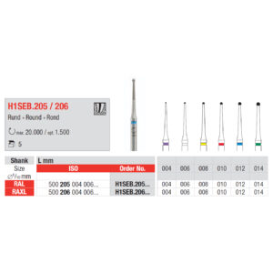 Hårdmetallborr Edenta EndH1SEB 006 VST L, 5 st
