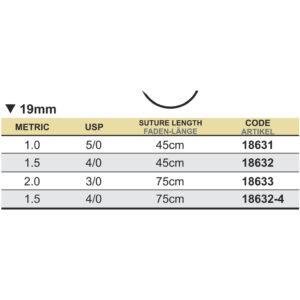 Medipac Sutur, Monofast, 4-0, 1.5, 19 mm, 45 cm, 18632